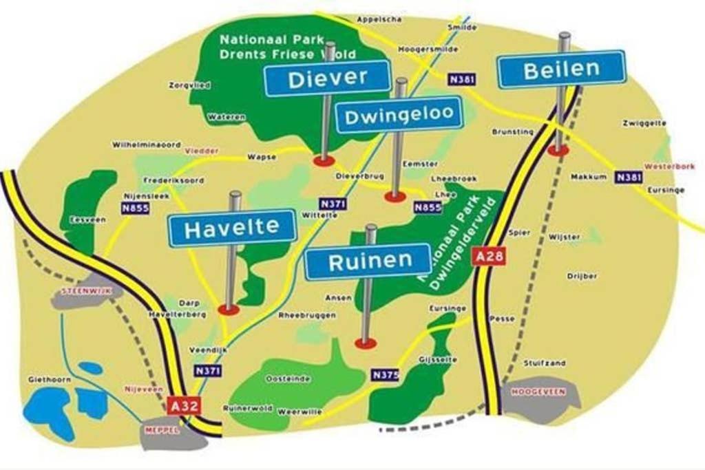Rustig Gelegen Bungalow In Mooi Havelte Eksteriør bilde